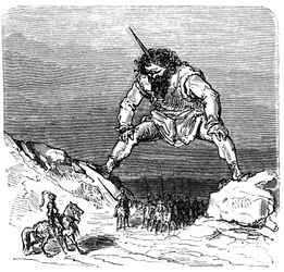 Gustave Doren (1832-1883) kuvitus Ernest Lepinen kirjaan "La legende de Croquemitaine" (1863) - Gulliveria muistuttava jättiläinen -