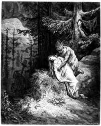 Gustave Doren (1832-1883) kuvitus Francois Rene de Chateaubriandin (1768-1848) romaaniin Atala, painos Hachette 1863 -