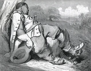 Kuvitus "Le petit poucet", jonka kirjoitti vuonna 1697 Charles Perrault (1628-1703)