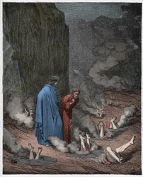 Inferno, 19. laulu: Dante nuhtelee paavi Nikolaus III:ta