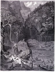 Näin Amerikassa... lankku XI - Gustave Doren (1832-1883) kuvitus, Pierre Dupontin La legende du Jeif vaeltamaan, painos Librairie du Magasin Picturesque, Pariisi 1862