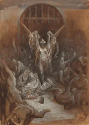 Vapaus, c. 1865-1875 (ruskea pesu ja harmaa ja valkoinen guassi grafiitilla)