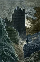 Romantiikka: "Pelon linna", Gustave Dorén (1832-1883) kuvitus. Yksityiskokoelma