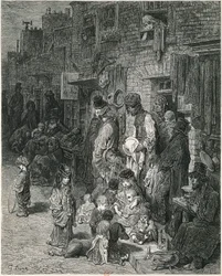 Lontoon slummit, Gustav Dore, Kaiverrus