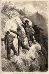 Salakuljettajat Serrania de Rondasta. Gustave Doren (1832-1883) piirros havainnollistaa hänen matkaansa Espanjaan vuonna 1862 Ch. Davillier. Kaiverrus kirjassa "" Le tour du monde", toimittanut Edouard Charton