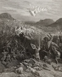 Nikean taistelu vuonna 1097, kuvitus Bibliotheque des Croisadesista, J-F. Michaud, 1877