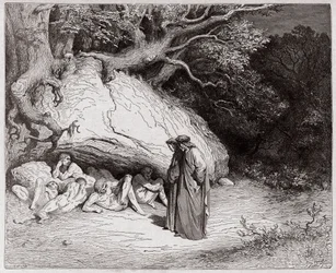 Jumalainen näytelmä (La Divina Commedia, La Divine Comédie), Helvetti, 4. laulu: Viattomat sielut limbuksessa - Dante Alighieri (1265-1321) - Kuvitus Gustave Doré (1832-1883)