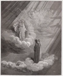 Jumalainen näytelmä (La Divina Commedia, La Divine Comédie), Paratiisi, 16. laulu: Cacciaguidan sielu puhuu Firenzestä - Dante Alighieri (1265-1321) - kuvitus Gustave Doré (1832-1883)
