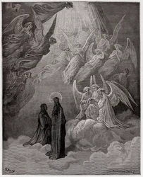 Jumalainen näytelmä (La Divina Commedia, La Divine Comédie), Paratiisi, 20. laulu: Valoisat sielut laulavat - Dante Alighieri (1265-1321) - Gustave Dorén (1832-1883) kuvitus