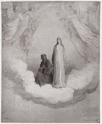 Jumalainen näytelmä, Paratiisi, 21. laulu: Autuas Beatrice seitsemännessä piirissä - Dante Alighieri (1265-1321) - Gustave Dorén (1832-1883) kuvitus