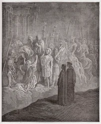Jumalainen näytelmä, Kiirastuli, 10. laulu: Ylpeyttä kuvaavat marmoriveistokset - Dante Alighieri (1265-1321) - Kuvitus Gustave Doré (1832-1883)
