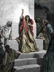 Profeetta Debora (profeetta Debora), kaiverrus Gustave Dorén (1832-1883) kuvittamasta "Raamatusta", 1865, yksityiskokoelma