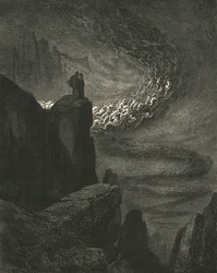 Helvetin myrskyinen puhuri ajaa henkiä eteenpäin hellittämättömällä raivolla, n. 1890