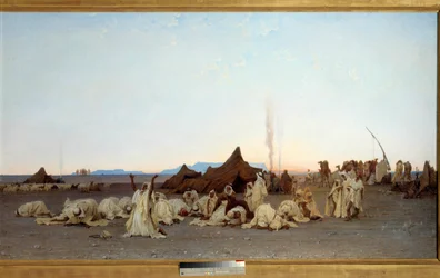 Iltarukous Saharan autiomaassa (yksityiskohta), 1863. Mitat: 1,3 x 2,8 m. Pariisi, Musée d’Orsay