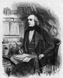 Muotokuva Mathieu Jose Bonaventure Orfilasta (1787-1853), ranskalaisesta lääkäristä ja kemististä. Kaiverrus Gustave Janet