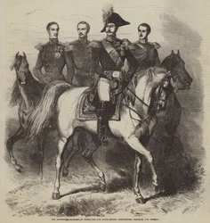 Venäjän keisari Aleksanteri ja suurruhtinaat Konstantinus, Nikolaus ja Mikael