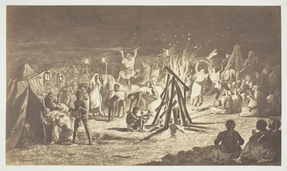 Nimetön [Bénédict Massonin maalaus Camp de Chalonsin nuotiosta], 1857.