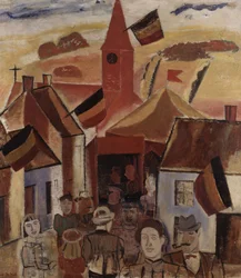 Kyläjuhla, noin 1930 (öljy kankaalle)