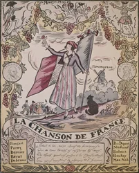 Ranskalaisen laulun allegoria (väri litho)