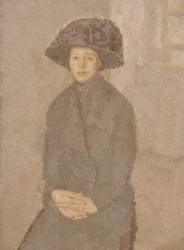 Nuori nainen suuri hattu päässään, noin 1917-25