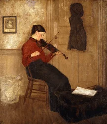 Nuori nainen ja viulu, 1897-98