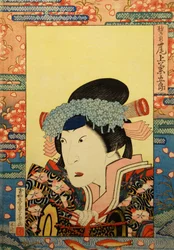 Kabuki-näyttelijä Onoe Kikugorô III Shizuka Gozenina, 1830.