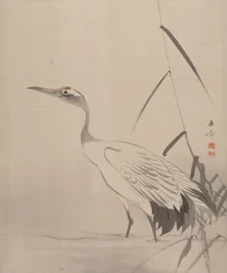 Nosturi kaislikoiden keskellä, 1887-92.