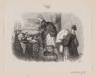 Kuvitus "Prinsessa herneellä" H.C. Andersen, "Satuja ja tarinoita", osa 1