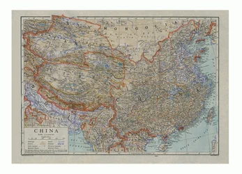 Kiinan kartta, vuodelta 1910