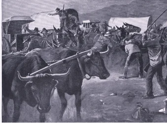 Kiireinen inspan, kuvitus teoksesta Pretorian jälkeen: sissisota, 1902.
