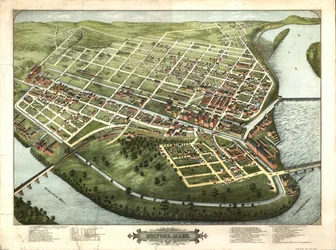 Lintuperspektiivistä Holyoke, Mass.: 1877