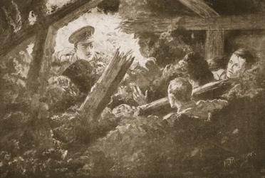 Toinen luutnantti C.F.H. Calvert kaivaa esiin ja pelastaa kaksi miestä kaivosgallerialta, joka oli pudonnut sisään