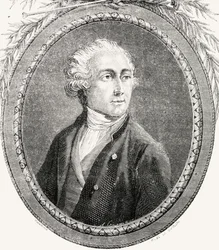Antoine Laurent Lavoisier, kaiverrettu Pannemaker-Ligny, Louis Blancin (1811-82) teoksesta "Histoire de la Revolution Francaise"