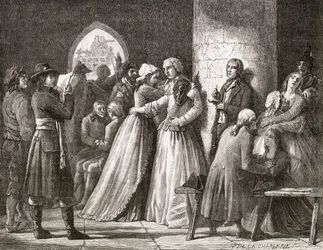 Tuomittujen vetoomus, 1794, Louis Blancin (1811-82) teoksesta "Histoire de la Revolution Francaise", kaiverrettu Paul Jonnard (k.1902) 1847-62