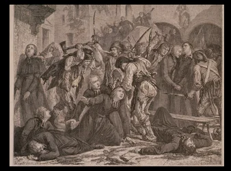 Pappien verilöyly syyskuussa 1792, kaivertanut Charles Maurand