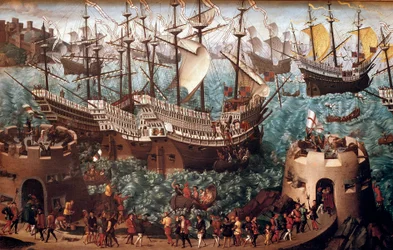 Henrik VIII:n (1491-1547) laivaus Doverissa Henri Grace a Dieu -laivalla” Francois I:n (Camp du Drap d