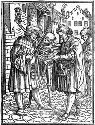 Hans Holbein nuoremman (1497-1543): asianajajan tekokuolema (kaiverrus)