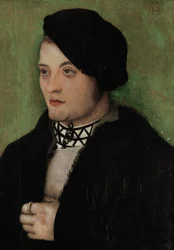 Saksa: Nuoren miehen muotokuva puoliprofiilissa vasemmalla Portrait of a young man (Nuoren miehen muotokuva)