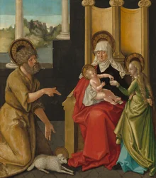 Pyhä Anna ja Kristuslapsi, Neitsyt ja Johannes Kastaja, noin 1511 (öljy kovalevylle, siirretty taululta).