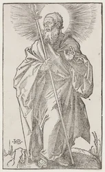 St Thomas, teoksesta "The Large Apostoles", n. 1519 (puupiirros)