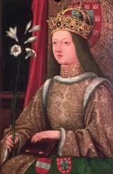 Portugalin kuningatar Eleanor (143437-67) Fredrik III:n (1415-93) vaimo (kopio kadonneesta alkuperäisestä, 1468 (paneeli)