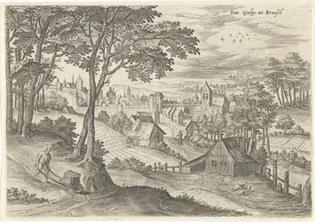 Näkymä Saint-Gillesiin Sint Gielijs Brysseliin (otsikko esineessä) Nähtävyyksiä Brysselin alueelta (sarjan nimi)