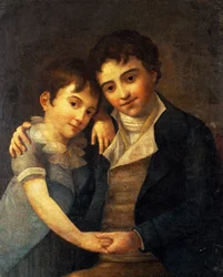 Muotokuva Franz Xaver Wolfgangin (1791-1844) ja Karl Thomasista (1784-1858), Wolfgang Amadeus Mozartin (1756-1791) pojista, maalannut Hans Hansen (1769-1828)