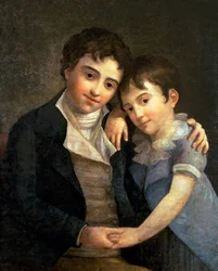 Muotokuva Karl Thomasista (1784-1858) ja Franz Xaverista (1791-1844), Wolfgang Amadeus Mozartin (1756-91) kahdesta pojasta, 1798