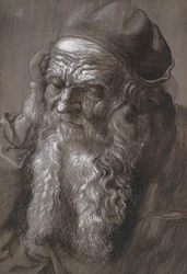 Vanha mies 93-vuotias: St Jerome (sivellin ja muste)