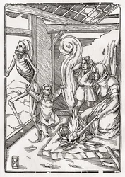 Kuolema tulee lapselle, "Der Todten Tanz", julkaistu Basel, 1843