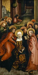 Neitsyt Marian kuolema, Afra-alttarin maalattu siipi, 1490
