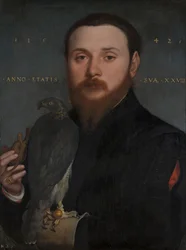 Muotokuva aatelismiehestä haukan kanssa, 1542