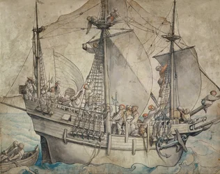 Laiva reveling Sailors, Lansquenets ja Sutleress kanssa