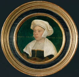 Kuningas Henrik VIII:n hovimiehen vaimo (maalaus puulle)